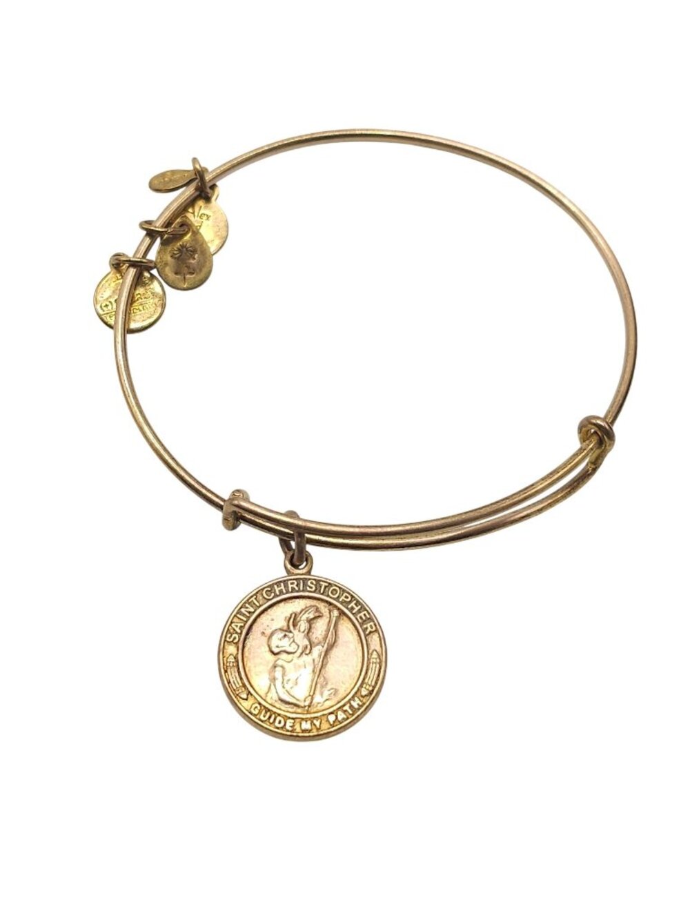 Alex & Ani St. Christopher Gold-Tone Expandable Bangle Bracelet With Charm 2012